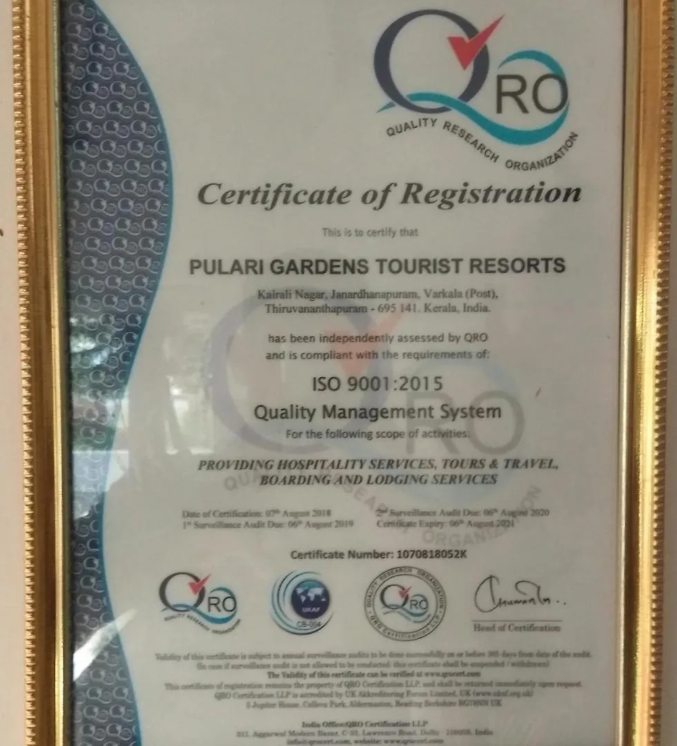 Hotel Pulari Gardens Varkala